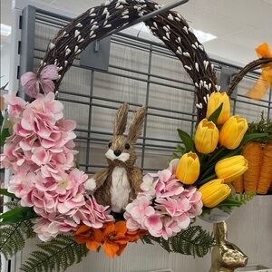 Spring Floral Bunny Wreath